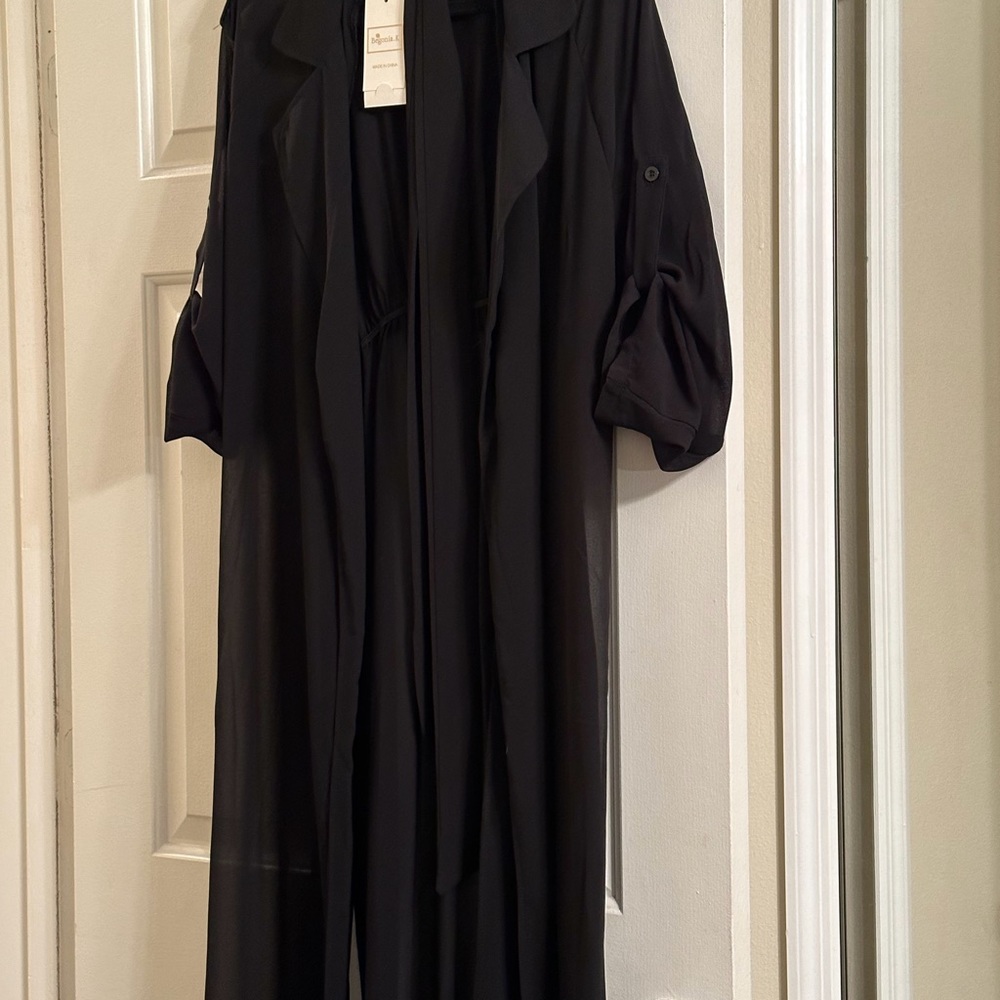 Begonia.K Women's Long Sleeve Chiffon Lightweight Maxi Sheer Duster Cardigan
